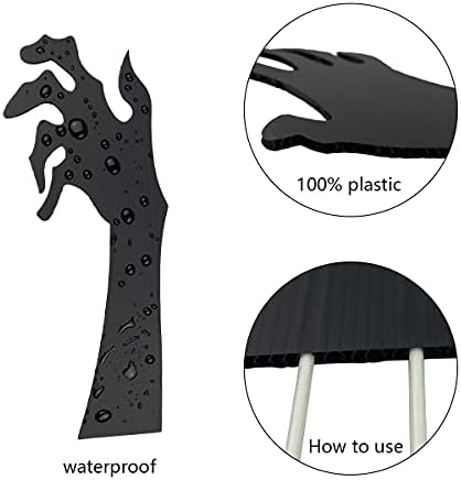 Anditoy 5 Pack Halloween Black Hands Yard Signs with Stakes Scary Silhouette Halloween Decorations for Outdoor Yard Lawn Garden Decor