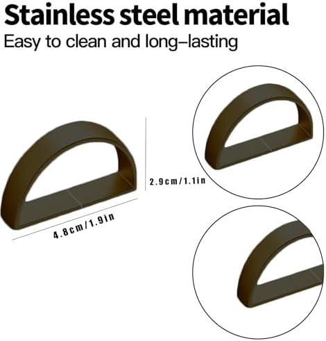10 Pcs Black Napkin Rings - Metal Napkin Ring(Semicircle)