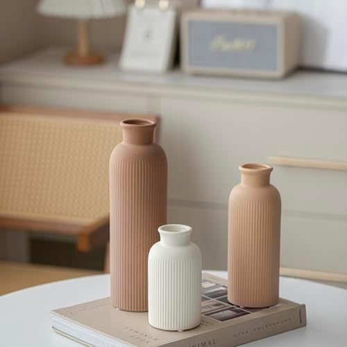Modern Ceramic Vase Set / Standard Coffee Mix / Natural