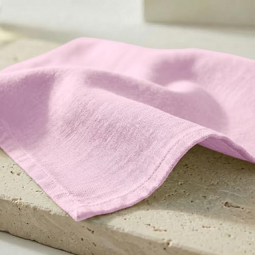 PurpleEssences Cloth Dinner Napkins 18x18 in Set of 12 - Blush Pink
