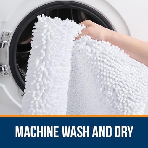 OLANLY Small Bathroom Rugs 30x18, Extra Soft Absorbent Chenille Bath Rugs