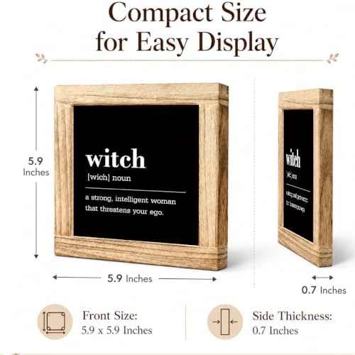 Halloween Wooden Sign, Witch Definition Quote Tabletop Decor