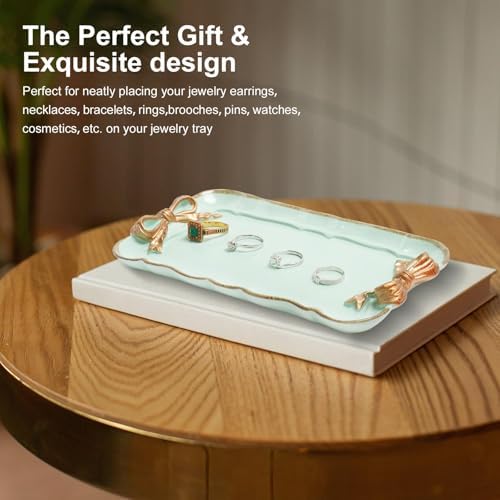 Warmtree Bow Jewelry Tray, Coquette Trinket Dish, Vanity Decor