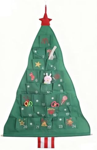24-Pocket Tree Wall Organizer for Christmas Countdown & Home Storage