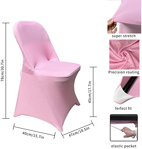 HAINARverS Stretch Spandex Folding Chair Covers 30PCS Pink