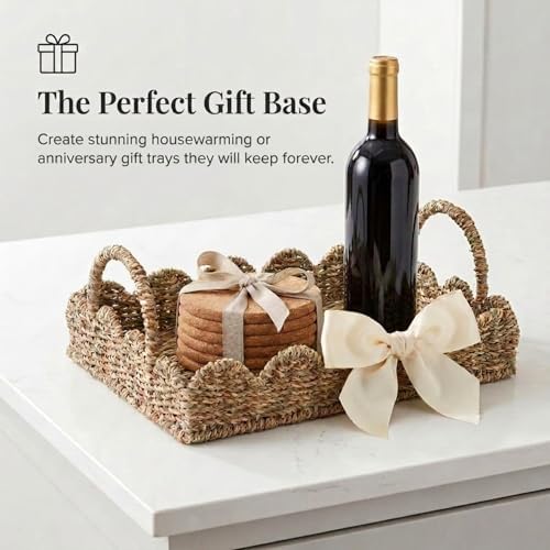 Seagrass Decorative Tray / Natural Seagrass / 13.8 x 9.8 x 5