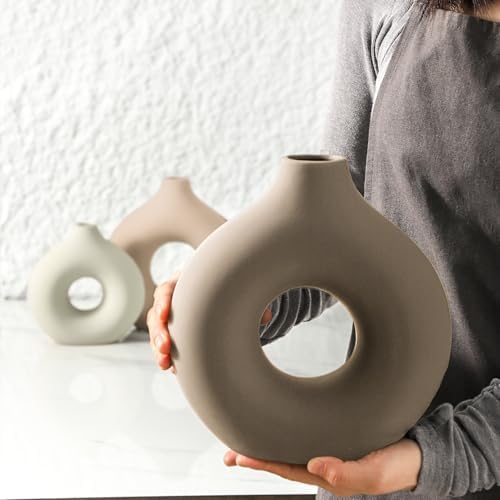 Ceramic Vase Home Table Decor / Farmhouse / Set of 3