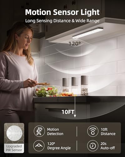 EZVALO Under Cabinet Lighting with Charging Station, Motion Sensor Lights