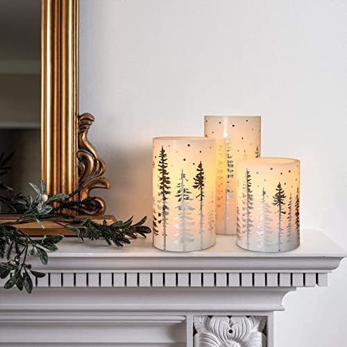 Crystal Club Christmas Flameless Candles, Holiday LED Candles