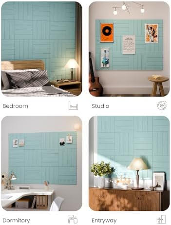 Fluxynara Felt Bulletin Board & Cork Board Alternative, Aqua Blue