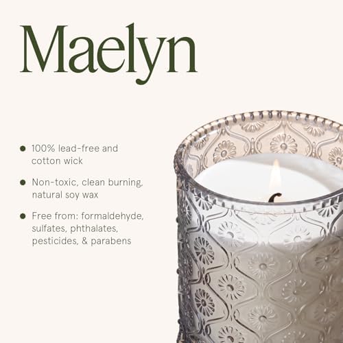 LA JOLIE MUSE Linen Cotton Clean Scented Candles for Home, Soy Wax, 40 Hrs