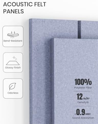 Fluxynara 48" x 36" Large Felt Bulletin Board, Soft Periwinkle