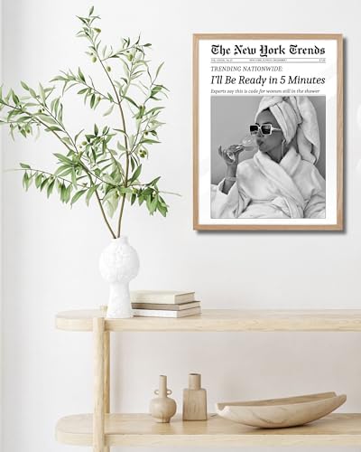 EcoHest 12x16 in I'll Be Ready in 5 Minutes Newspaper Canvas Art