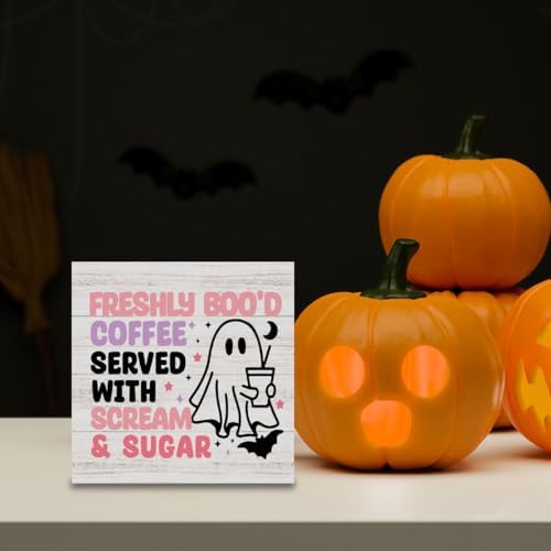 Halloween Ghost Coffee Sign Decor Decorations