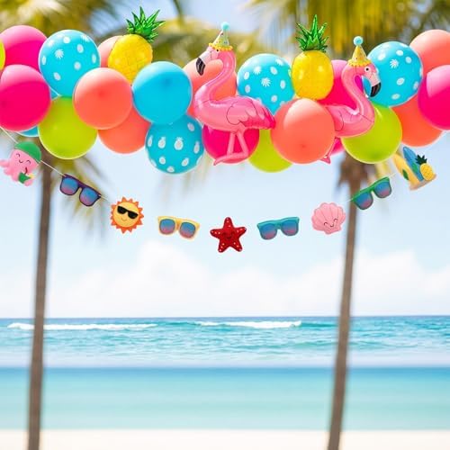 Frienda 8.2 ft Felt Summer Banner Garland 3D Sunglass Sun Starfish Seashell