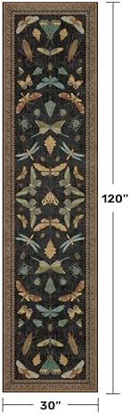 Black Insect 2'6"x10' Washable Extra Long Runner Rugs for Hallways, Non Skid Stain Resistant Wide Rug Runners for