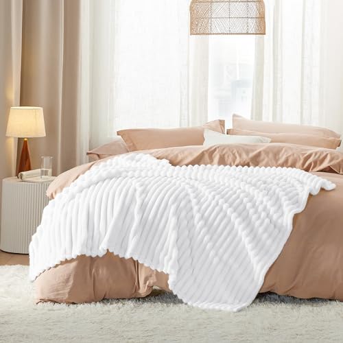 Bedsure Soft Twin XL Blanket for Bed Dorm Bright White 66"x90"