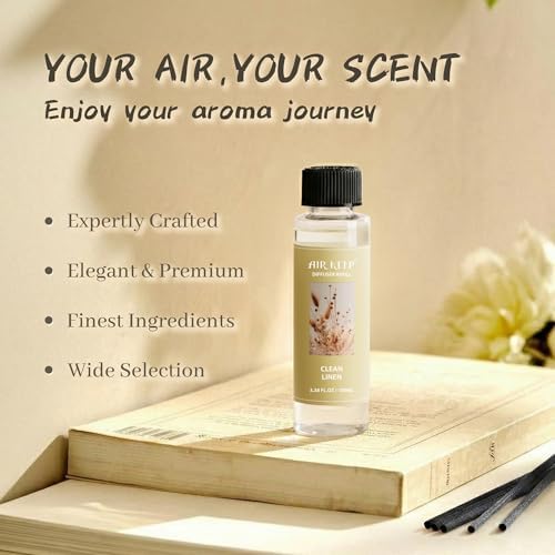 Airkeep Reed Diffuser Oil Refill/Clean Linen/3.38 oz/1 Pack/Air Freshener & Aromatherapy Essential Oil Blend for Home