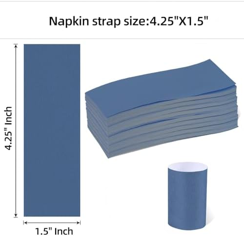 Germiwipe 2,500 Pcs Paper Napkin Bands Self-Adhesive, (Navy Blue)