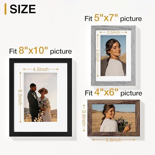 Vittanly 15 Pack Gallery Wall Frame Set, Black, Brown, Grey