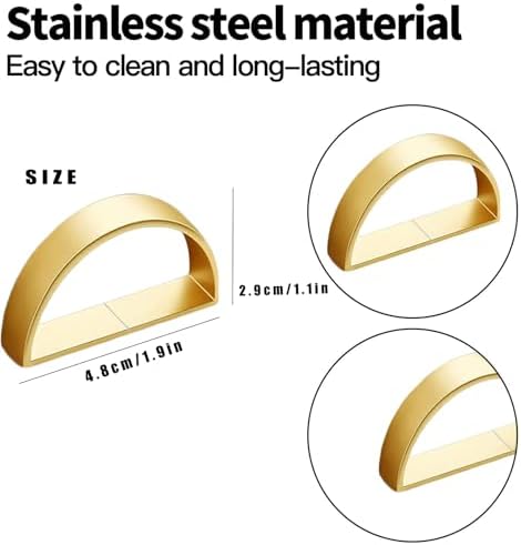20 Pcs Gold Napkin Rings - Metal Napkin Ring(Semicircle)