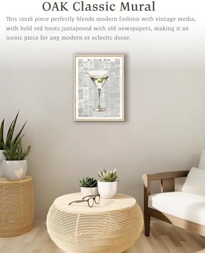 EcoHest 12x16 in Martini Newspaper Canvas Art