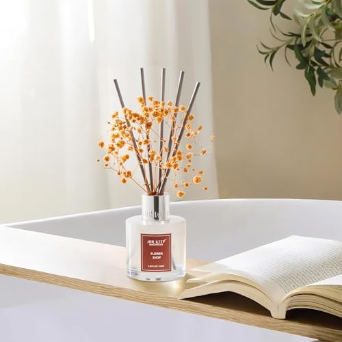 Airkeep Reed Diffuser Set,3.38 fl oz (100 ml) - Flower Shop Oil Diffusers with 8 Reed Sticks, Home Fragrance Reed