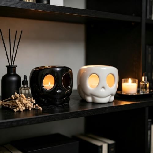 Halloween Decorations Indoor - Skull Candle Holder Set for Home Table Decor