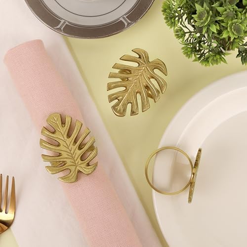 Alpha Living Home Metal Napkin Rings, Antique Gold, 12-Pack