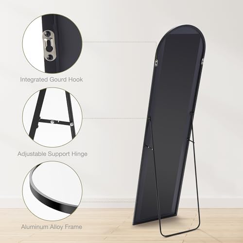 DUMOS 59"x16" Arched Full Length Floor Mirror, Full Body Mirror
