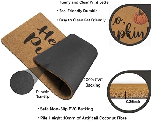 Hello-Pumpkin-Welcome-Doormat Fall-Outdoor Holiday Non-Slip-Mat Home Decor