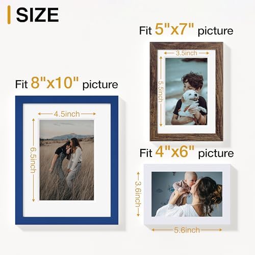 Vittanly 15 Pack Gallery Wall Frame Set, Blue, Brown, White