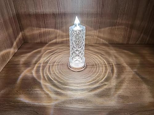 SupBri 4PCS Rose Halo LED Flameless Candles, Battery Operated Crystal Light