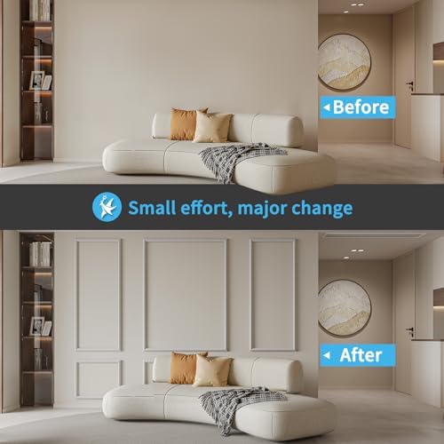 Pre-Cut Wall Molding pcs / White: Style 1 / Set of 6