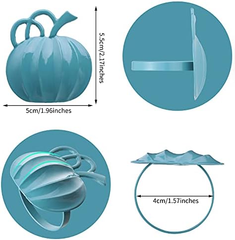 Patelai 12 Pieces Fall Pumpkin Napkin Rings Thanksgiving, Blue