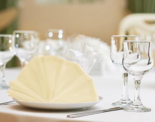 Utopia Home [24 Pack, Ivory] Cloth Napkins 17x17 Inches, 100% Polyester