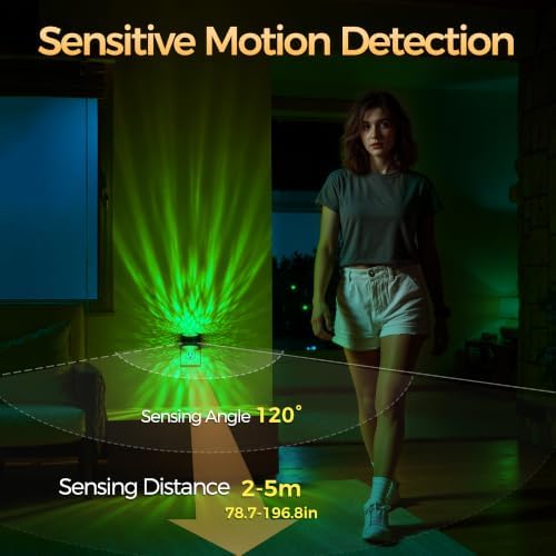 Briignite Motion Sensor Night Light Projector, RGB Warm Nightlight Plug in