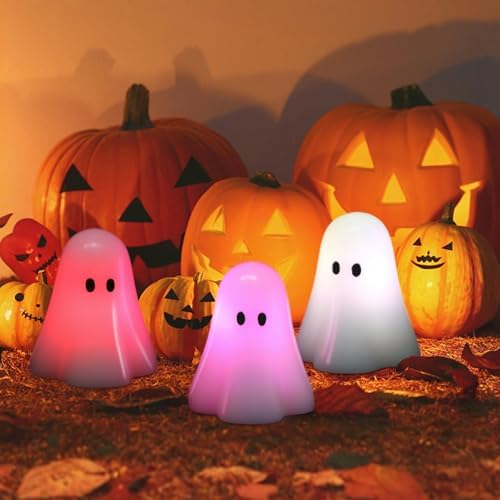 Halloween Ghost Flameless Candles Color Changing with Remote Timer
