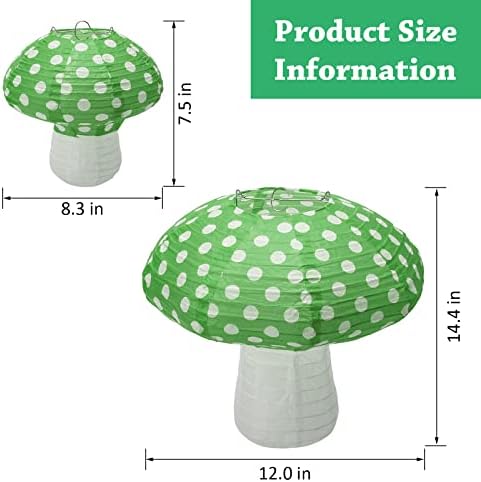 Windspeed 8Pcs Mushroom Shaped Paper Lanterns 8 &12 Inch Mushroom Lanterns