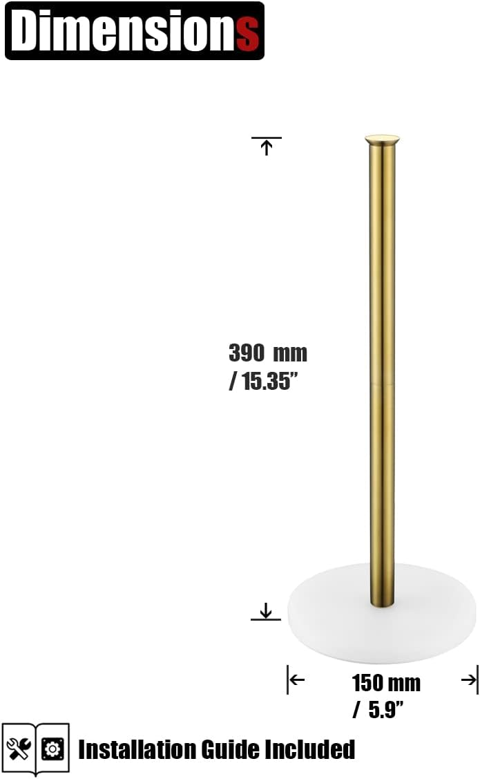 JQK Toilet Paper Storage Stand White Gold, 304 Stainless Steel Tissue Reserve Holder Dispenser for Bathroom, Brushed