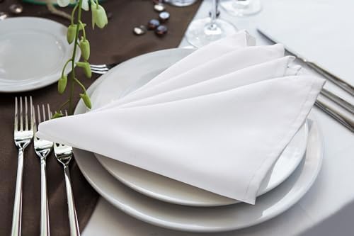 Bulk 288-Pack Cloth Napkins, 17 x 17, Wrinkle Resistant, Sturdy, White