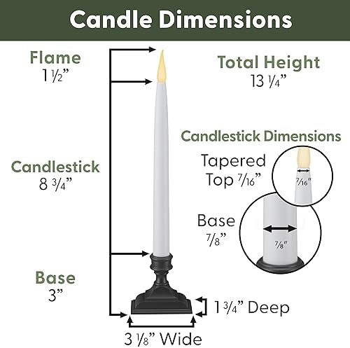 612 Vermont Battery Operated LED Window Candles with Timer, Remote Control
