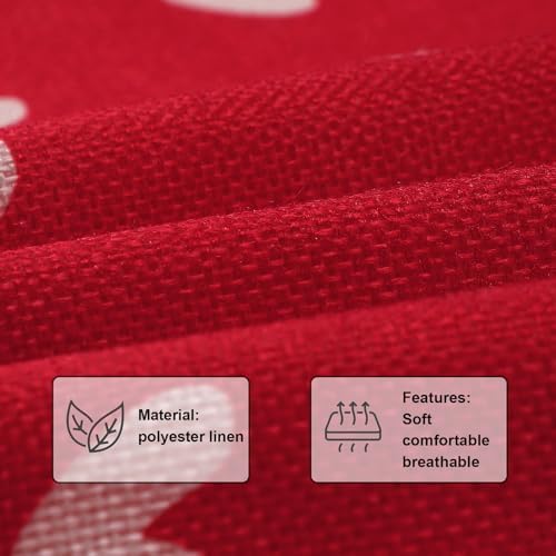 Valentines Day Decorations-Throw Pillow Covers 18x18 in set of 4,Valentine Linen Pillow Case with Red Buffalo Plaid Heart Love Truck for Large Couch Sofa Home Inside Outside Holiday Party Decor