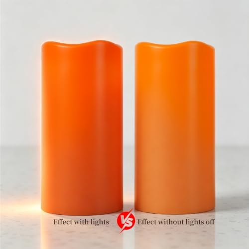 Amagic 3"x6" Flameless Candles, Waterproof LED Pillar Candles, Set of 2