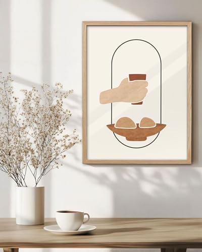 KensTro 12x16 Oak Framed Holy Communion Christian Wall Art
