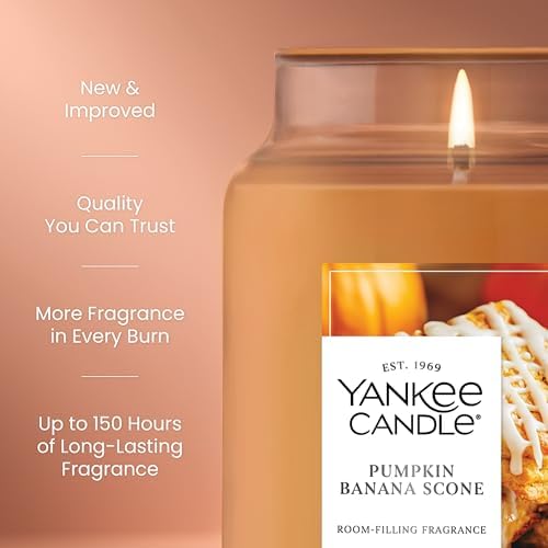 Yankee Candle Pumpkin Banana Scone Scented Candle, 22oz Large Jar