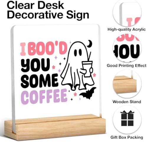 Halloween Coffee Sign Decor for Home Office Coffee Bar Station Table