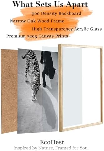 EcoHest Small 8x10 in Cheetah and Jaguar Walking Framed Wall Art