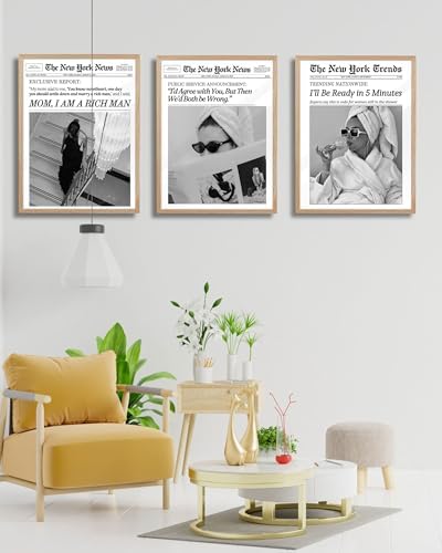 EcoHest 16x20 in I'll Be Ready in 5 Minutes Newspaper Framed Wall Art