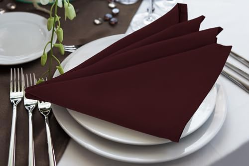 Utopia Home [24 Pack, Burgundy] Cloth Napkins 17x17 Inches, 100% Polyester